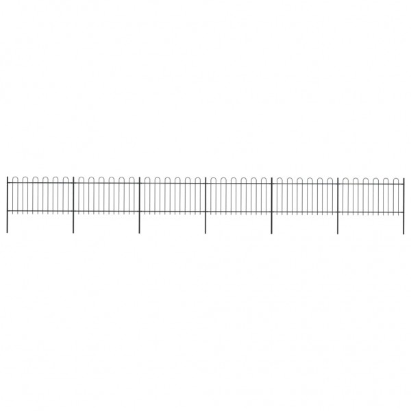 Valla de jardín con puntas de aro acero negro 10.2x1 m D