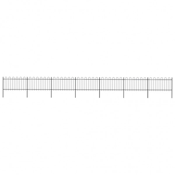 Valla de jardín con puntas de aro acero negro 11.9x1 m D
