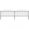 Cerca de jardim com topo em lanças (0.5-0.75)x3.4 m aço preto 1