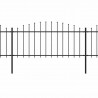 Cerca de jardim com topo em lanças (0.5-0.75)x5.1 m aço preto 2
