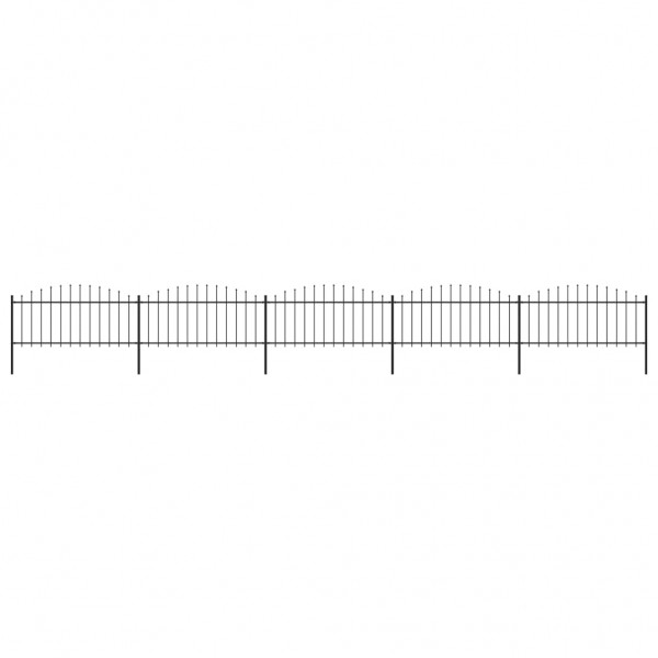 Valla de jardín con puntas de lanza acero negro (0.5-0.75)x8.5m D