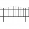 Valla de jardín con punta de lanza acero negro (0.5-0.75)x11.9m 2