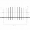 Cerca de jardim com topo em lanças (0.75-1)x8.5 m aço preto 5