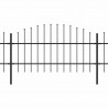 Valla de jardín con puntas de lanza acero negro (0.75-1)x11.9 m 2
