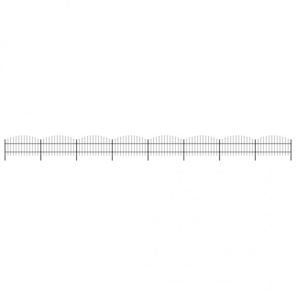 Valla de jardín con puntas de lanza acero negro 13.6 m D