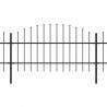 Cerca de jardim com topo em lanças (0.75-1)x15.3 m aço preto 2