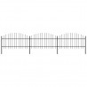 Valla de jardín con puntas de lanza acero negro (1-1.25)x5.1 m 1