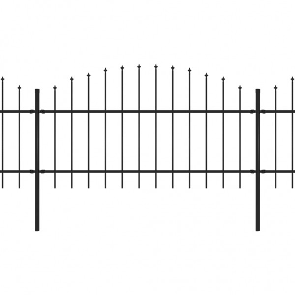 Cerca de jardim com topo em lanças (1-1.25)x5.1 m aço preto M 2