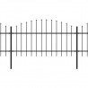 Valla de jardín con puntas de lanza acero negro (1-1.25)x5.1 m 2