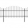 Cerca de jardim com topo em lanças (1-1.25)x6.8 m aço preto 2