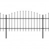 Cerca de jardim com topo em lanças (1-1.25)x10.2 m aço preto 2