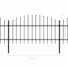 Cerca de jardim com topo em lanças (1-1.25)x10.2 m aço preto 5