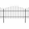Cerca de jardim com topo em lanças (1-1.25)x15.3 m aço preto 2