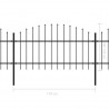 Valla de jardín con puntas de lanza acero negro (1-1.25)x15.3 m 5