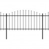 Valla de jardín con puntas de lanza acero negro (1.25-1.5)x3.4m 2