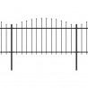 Cerca de jardim com topo em lanças (1.25-1.5)x8.5 m aço preto 2