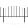 Cerca de jardim com topo em lanças (1.25-1.5)x8.5 m aço preto 5