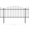 Cerca de jardim com topo em lanças (1.25-1.5)x11.9 m aço preto 5