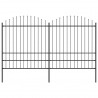 Valla de jardín con puntas de lanza acero negro (1.75-2)x3.4 m 1