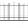 Cerca de jardim com topo em lanças (1.75-2)x6.8 m aço preto 2