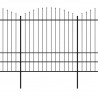 Cerca de jardim com topo em lanças (1.75-2)x15.3 m aço preto 2