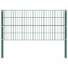 Panel de valla con postes hierro verde 13.6x0.8 m 2