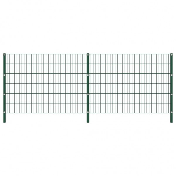 Panel de valla con postes de hierro verde 3.4x1.2 m D