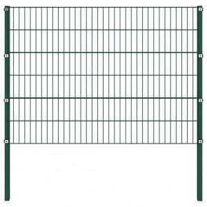 Painel de vedação com postes ferro 3.4x1.2 m verde H