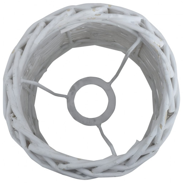 Pantalla de lámpara de mimbre blanco 25x17 cm M 3