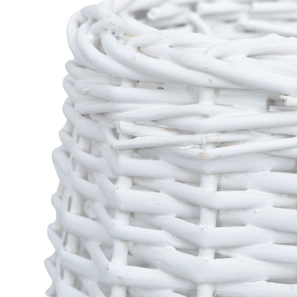 Pantalla de lámpara de mimbre blanco 25x17 cm M 4