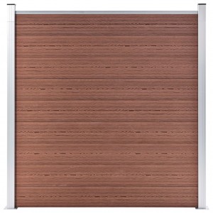 Painel vedação WPC 8 quadrados +1 inclinado 1484x186cm castanho H
