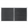 Painel de vedação para jardim 353x186 cm WPC cinzento 1