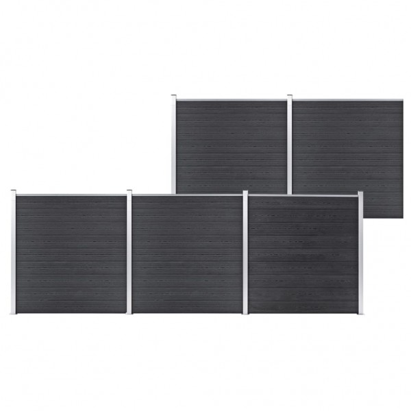 Valla de jardín de WPC gris 872x186 cm D