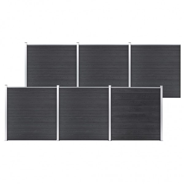 Valla de jardín de WPC gris 1045x186 cm D