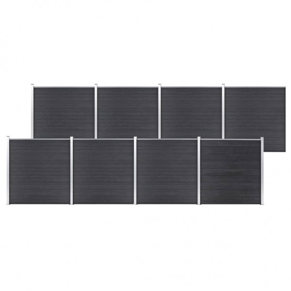 Valla de jardín de WPC gris 1391x186 cm D