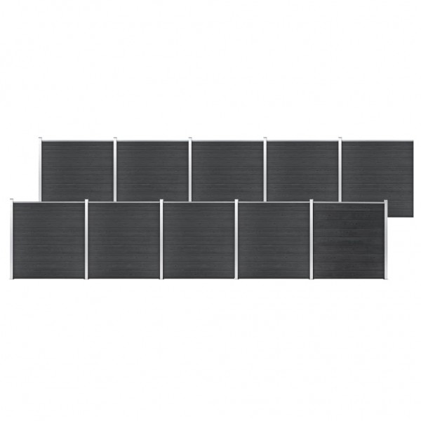 Valla de jardín de WPC gris 1737x186 cm D