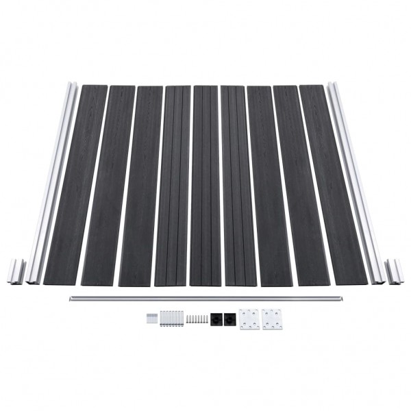 Set de valla 10 cuadradas + 1 oblicua WPC gris 1830x186 cm M 4