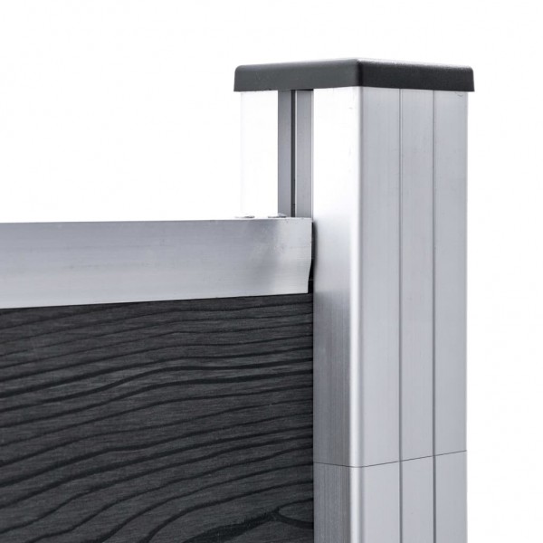 Set de valla 10 cuadradas + 1 oblicua WPC gris 1830x186 cm M 5