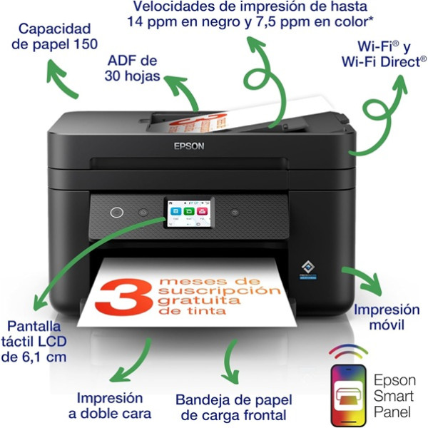 Multifuncional EPSON Workforce wf-2960DWF WiFi preto M 3