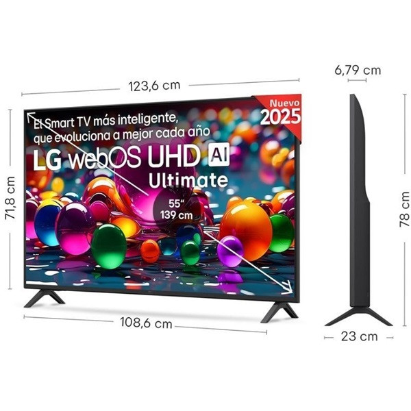 Smart TV LG 65" LED 4K Ultra HD 65UA74006LB preto M 4