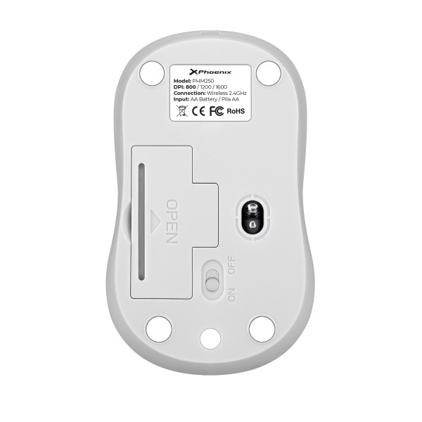 Ratón inalámbrico Phoenix M250 blanco M 5