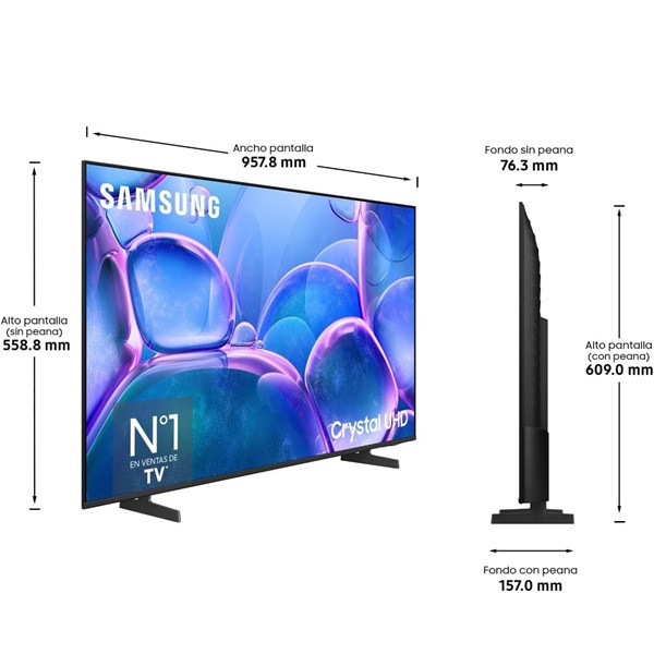 Smart TV Samsung Crystal 43" LED 4K UHD TU75U8075FU negro M 5