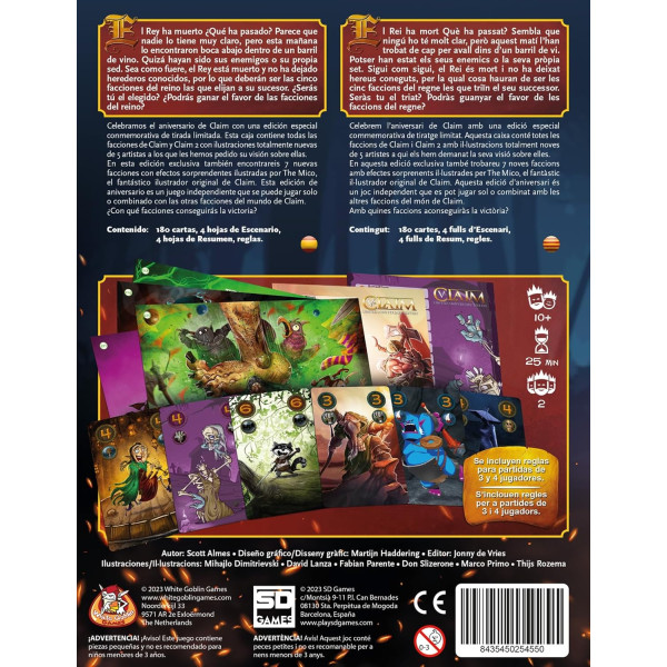 Juego de mesa Claim V Aniversario - EDICION LIMITADA pegi 10 M 2