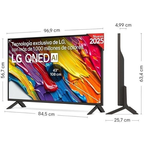 Smart TV LG 43" QNED 4K UHD 43QNED84A6C preto M 2