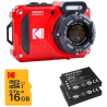 Kodak Pixpro WPZ2RD6 + 2 baterías + 1 microsd rojo 1