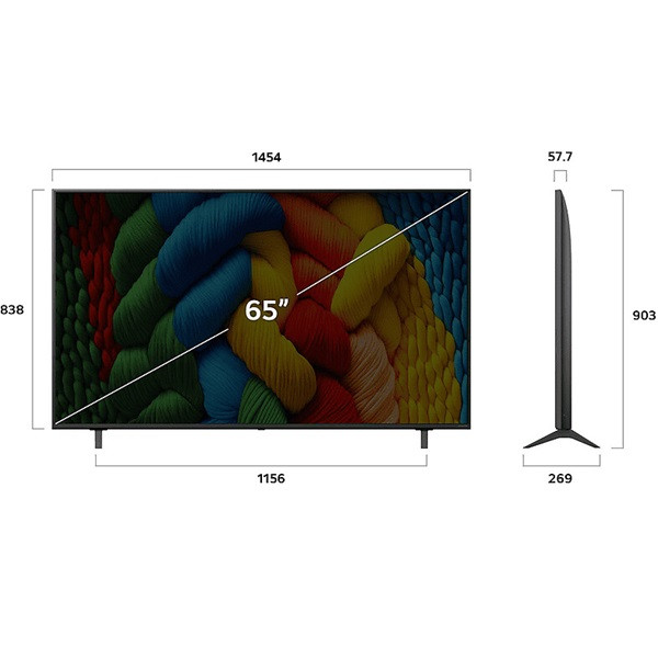 Smart TV LG 65" LED 4K Ultra HD 65NANO80A6B preto M 3