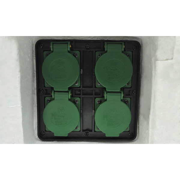 Unidade de jardim com 4 tomadas à prova de água resina branco M 3