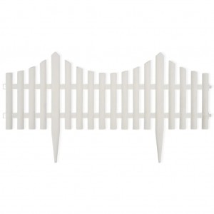 Divisória de relvado 17 pcs 10 m branco H