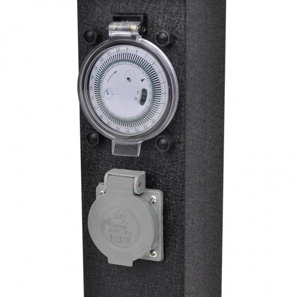Coluna tomada para jardim com timer. preta M 4