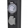 Coluna tomada para jardim com timer. preta 4